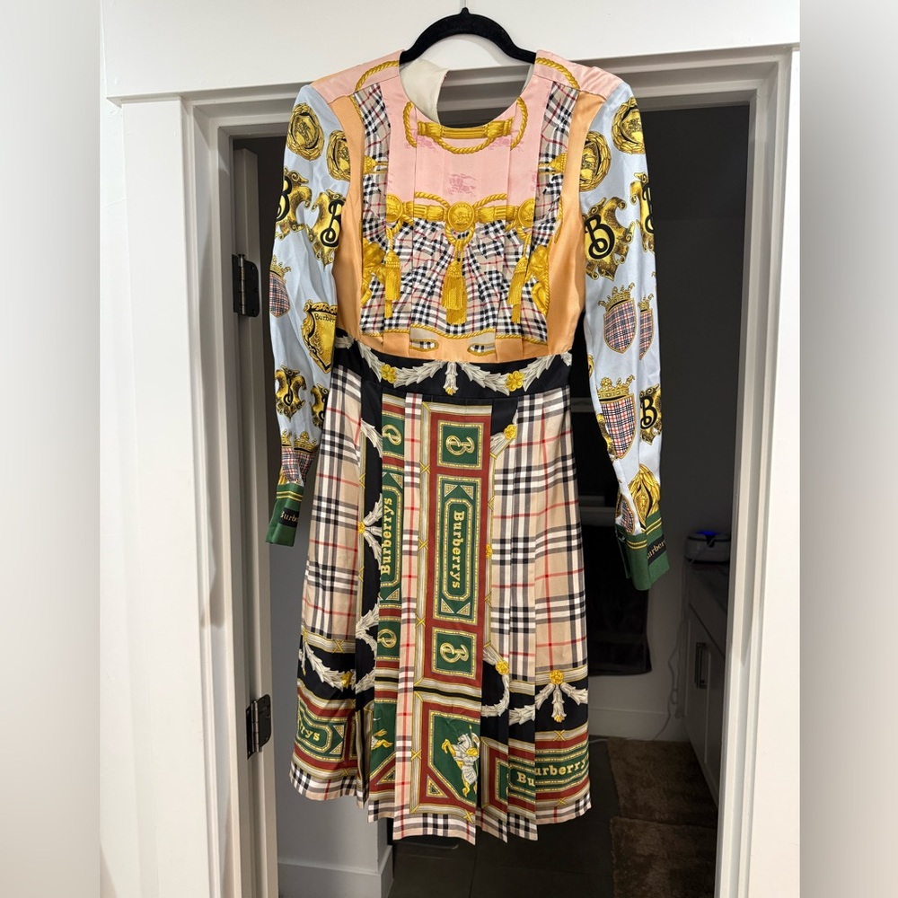 New Burberry Isidora Archive Scarf Print Dress